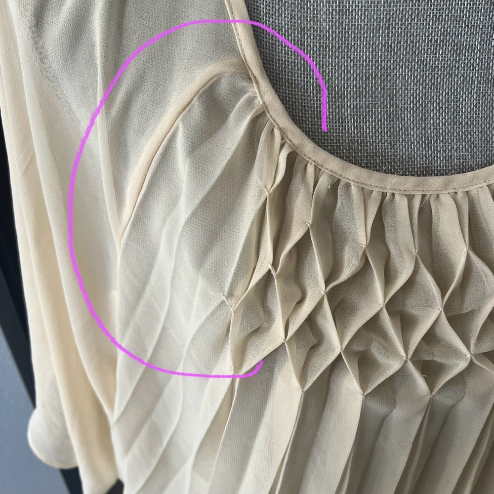 Meadow Rue Pleated Sheer Flyaway Blouse - Picture 3 of 12